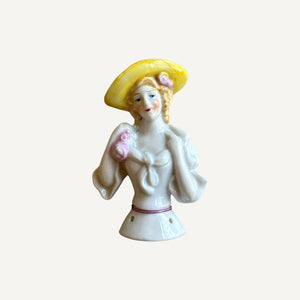 Found Porcelain Figurine with Hat